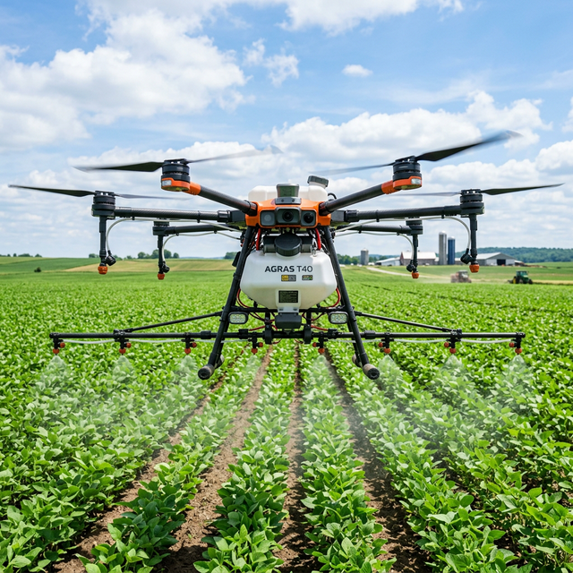 Внесение удобрений дроном